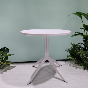Ronde eettafel voor buiten, ronde plastic eettafel in Scandinavische stijl, draagbare holle salontafel voor kleine appartementen - Product Image 5