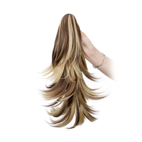 Extensions de cheveux queue de cheval à pince, postiche synthétique superposé pour femme, coiffure quotidienne