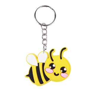 Nueva llegada llaveros de goma de PVC lindo diseño de Abeja De fábrica al por mayor personalizado 2D/3D forma de logotipo llaveros para el estilo de organización clave - Product Image 6