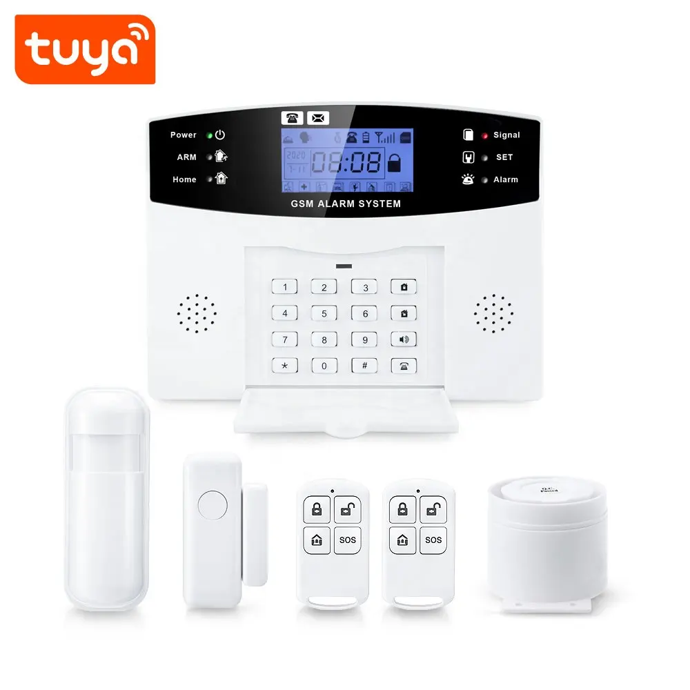 Factory Price Tuya Smart Tuya Smart WiFi 200 Wireless & 8 Wired Zones GSM Home Alarm PST-PG500-TY