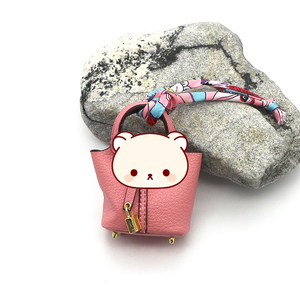 Großhandel <span class=keywords><strong>Mini</strong></span>-Taschen-Design Schlüsselanhänger - PU-Leder Autoschlüsselanhänger Kreatives Kopfhörer-Etui Charm - Product Image 3
