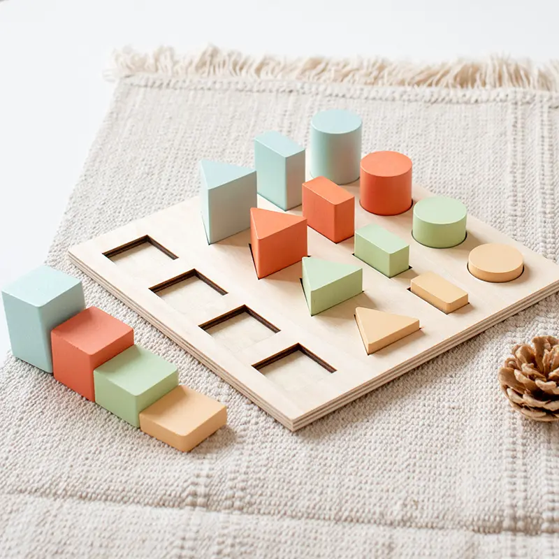 Montessori çocuk ahşap renk eşleştirme geometrik şekil biliş kurulu erken eğitim geliştirme artırıcı oyuncak