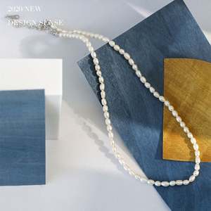 قلادة لؤلؤ المياه العذبة الراقية قلادة لؤلؤة الزنمة الفردية للنساء الصيف نمط - Product Image 4