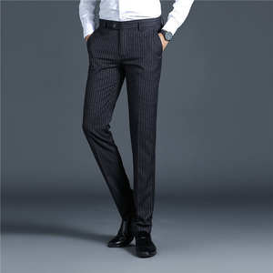 Pantalon à la mode personnalisé pantalon droit à rayures sans ballonnement costume <span class=keywords><strong>tailleur</strong></span> robe de soirée d'affaires <span class=keywords><strong>pour</strong></span> <span class=keywords><strong>hommes</strong></span> - Product Image 3
