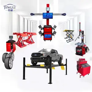 A Full Set Of Garage Car Repair Equipment Combos Tyre Changer Wheel Balancer Car Lifter 3D Wheel Alignment