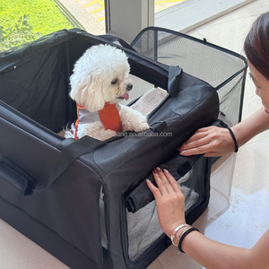 소형 중형 애완 동물 여행 운송 접을 수있는 소프트 캐리어 가방 견고하고 편안한 휴대용 접이식 개 상자 - Product Image 1