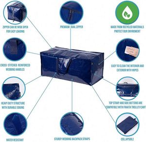 Free Sample <b>Heavy</b> <b>Duty</b> Extra Large Moving Bags Backpack Straps Strong Handles & <b>Zippers</b>, Storage Totes For Space Saving bag - Product Image 3