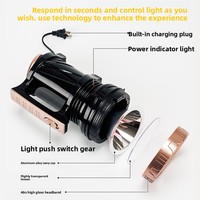 Projecteur LED portable 100W haute puissance, grande portée, lampe de patrouille extérieure rechargeable avec une portée de plus de 500 m