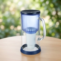 Carafe filtrante à eau en verre transparent pour usage domestique, design transparent, réduit le calcaire, sans BPA, filtre en verre