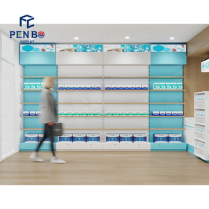 Étagère moderne en bois Étagère de présentation personnalisée pour gondole médicale Étagères de <span class=keywords><strong>pharmacie</strong></span> Conception de comptoir de magasin de <span class=keywords><strong>pharmacie</strong></span> - Product Image 2