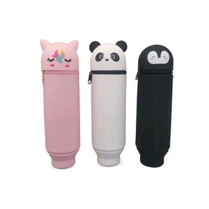 Trousse à crayons personnalisée tendance pour la rentrée scolaire, étui à crayons mignon en silicone avec visage d'animal - Product Image 1