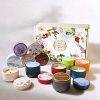 Coffret Cadeau de Bougies Semi-Artisanales en Cire de Soja, 12 Couleurs, Parfums Floraux et Fruités, pour Cadeaux Transfrontaliers, Anniversaires et Fêtes