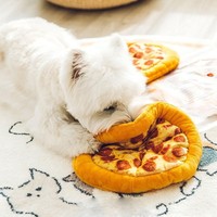 Jouet sonore interactif pour chien, en forme de pizza, résistant aux morsures et à la déchirure, pour l'entraînement et la stimulation sensorielle, jouet de simulation pour animaux de compagnie