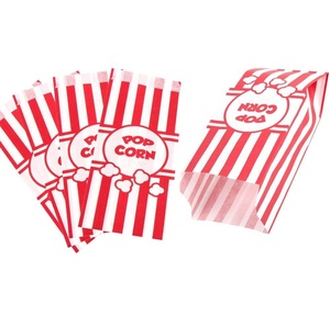 Red White Takeaway Fast Food Packaging <strong>Bag</strong> Microwave Safe Logo Wholesale Paper Popcorn Sac En Papier Pop Corn <strong>Bags</strong> - Product Image 4