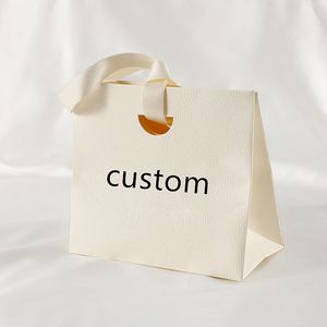 Neue Elegante und Umweltfreundliche Luxus-Papiertragetasche mit Individuellem Logo für Kosmetik, Ringe, Halsketten, Schmuck – Kleine Geschenktüte für Hochzeit und Einkauf - Product Image 4