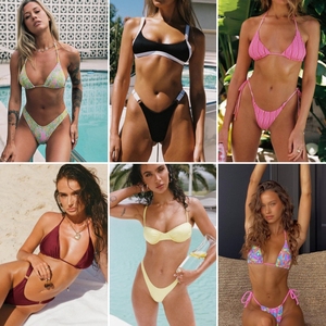 Traje <span class=keywords><strong>de</strong></span> <span class=keywords><strong>Baño</strong></span> <span class=keywords><strong>de</strong></span> Dos Piezas <span class=keywords><strong>para</strong></span> <span class=keywords><strong>Mujer</strong></span>, Bikini Sexy <span class=keywords><strong>de</strong></span> Verano con Braguita <span class=keywords><strong>de</strong></span> Cintura Alta, Color Personalizado, Liquidación, Precio Bajo - Product Image 2