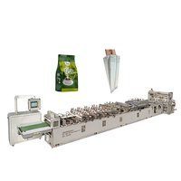 Machine automatique de fabrication de sachets de thé et de café en plastique à scellage central et quatre côtés, haute précision, avec moteur PLC