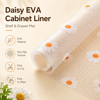 Tapis de protection pour tiroirs et étagères en EVA à motif floral marguerite, antidérapant, imperméable, facile à découper, pour rangement de cuisine