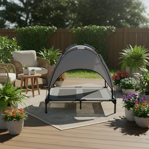 Wasserdichtes, tragbares, erhöhtes Hundebett aus Oxford-Gewebe mit abnehmbarem Bezug, modernes Design für den Innen- und Außenbereich, ganzjähriger Komfort. - Product Image 1