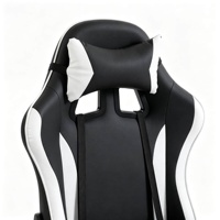 Chaise de jeu en cuir PU, mousse haute densité, ergonomique, inclinable, repose-pieds réglable, appui-tête réglable, chaise pivotante de course, pivotement à 360 degrés