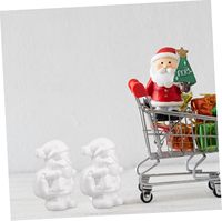 Poupée à peindre soi-même blanche, Père Noël de Noël, artisanat en polystyrène, décorations animales en polystyrène pour modèle de Noël