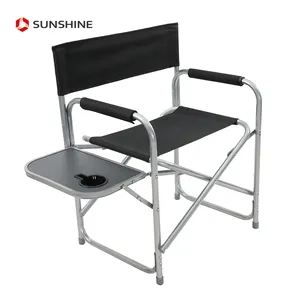 OEM Metal Chair Camping Outdoor Folding Child Director Chair With Side Table