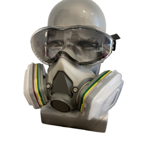 Hochwertige Halbgesichts-Gasmaske mit zwei austauschbaren Filtern, 3D-Staubschutz, zum günstigen Preis - Product Image 1