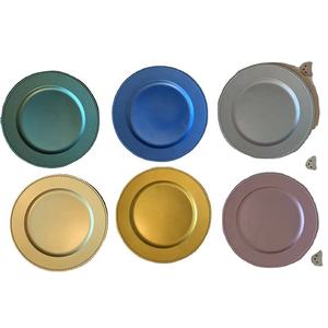 Platos Base Redondos de Plástico con Cuentas, Plateados y Dorados Metálicos, para Bodas, Venta al por Mayor - Product Image 5