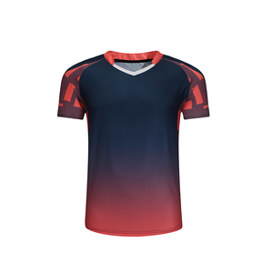 Vente en gros de vêtements de badminton personnalisés à séchage rapide t-shirts à manches courtes pour hommes et femmes chemises de ping-pong en polyester - Product Image 2