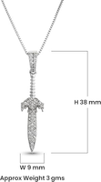 Collier Épée Glacée en Argent Sterling 925 Plaqué Or/Argent avec Moissanite VVS1, Pendentif Épée Viking Givrée, Bijou Hip Hop, Cadeau