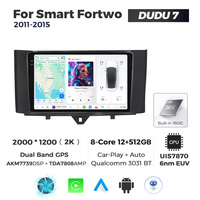 MEKEDE DUDU7-Autoradio Android à navigation GPS, lecteur multimédia avec écran 2K, lecteur multimédia pour Benz Smart Fortwo 2011-2015