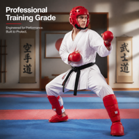 Ensemble de protection XLNAN pour le karaté et le sparring – Matériel EVA : protège-tête, gants de boxe, protège-tibias, protection du cou-de-pied pour la boxe et le kickboxing
