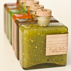 Chai đựng tương ớt BBQ hình chữ nhật 100ml bằng thủy tinh có nút chai - Product Image 1