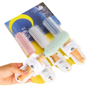 แปรงผมทรงกลม ขนแปรงไนลอน ด้ามไม้ เครื่องมือจัดแต่งทรงผมระดับมืออาชีพสำหรับการดัดผมตรง - Product Image 5
