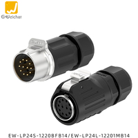 Connecteur Circulaire Étanche IP67 LP24 35A 500V Type à Souder 2 3 4 5 10 12 19 24 Broches en Alliage de Zinc Prise Industrielle Mâle Femelle