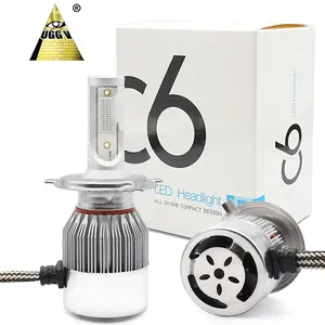 UGGV fábrica nuevo tipo seguro COB LED CHIP C6 H4 72W 30000K coche LED faro bombilla al por mayor para luces de coche