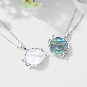 Isunni A Forma di Stella S925 Sterling Silver Rhodium Placcato Colore Madreperla Abalone Shell Pianeta Collane Del Pendente - Product Image 5