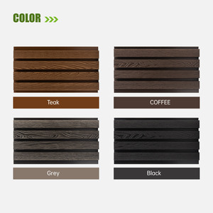 Panneau mural WPC imperméable et ignifuge, anti-pourriture, à grain de bois, pour revêtement extérieur de terrasse et de jardin - Product Image 2