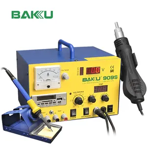 BAKU producto caliente BK-909S doble pantalla Digital 3 en 1 de aire caliente de soldadura BGA Estación de retrabajo con fuente de alimentación