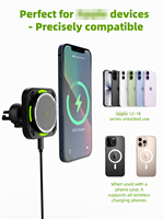 Chargeur de voiture sans fil magnétique 15W PD/QC3.0 Type-C avec écran LED et protection ignifuge pour téléphones mobiles