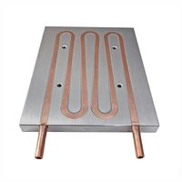 Plaque de refroidissement à eau personnalisée avec tubes en cuivre intégrés 120*150*120mm, dissipateur thermique à eau, plaque froide pour la gestion thermique