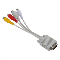 Câble adaptateur de sortie AV composite SVGA vers S-Video 3 RCA haute performance VGA SVGA vers faisceau de câblage pour ordinateur portable PC
