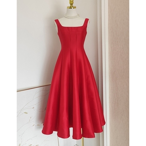 Abbigliamento donna Boutique all'ingrosso elegante estate nuovo vestito Sexy senza sella vita collo quadrato fascia da banchetto abito - Product Image 3