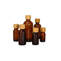 Botol Kaca 5ml 10ml 15ml 20ml 30ml 50ml 100ml Botol Minyak Esensial Kaca Amber dengan Tutup Bambu