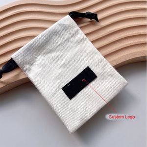 Small Custom Organic Cotton <b>Drawstring</b> Bags Eco-Friendly Muslin Canvas String <b>Pouch</b> - Product Image 4
