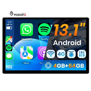Podofo 13.1'' 2K IPS Grand écran 8 cœurs 4+64 Go Autoradio Android CarPlay avec modem 4G Android Auto WiFi GPS DSP RDS - Product Image 1