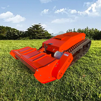 Tondeuse à gazon robotisée automotrice électrique 4 temps DIY Grade Agriculture Foresterie Caoutchouc sur chenilles Tondeuses à fléaux télécommandées