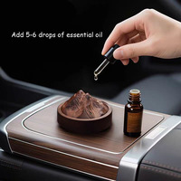 Diffuser Aroma Kayu Walnut Solid Mini Kerajinan Kayu Kreatif Hadiah Minyak Esensial Pengharum Mobil Rumah Ornamen Diffuser Dupa