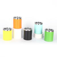 Gobelet isotherme à double paroi en acier inoxydable de 12 oz avec logo personnalisé, revêtement en poudre, pour bière et café, idéal pour les voyages