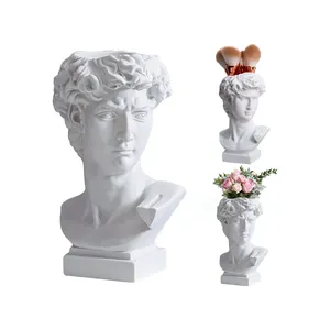 Estatua griega impresa en 3D, escultura interior y exterior de David, florero de resina para decoración del hogar